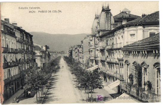 Postales: IRUN, PASEO DE COLON, HAUSER Y MENET - Foto 1