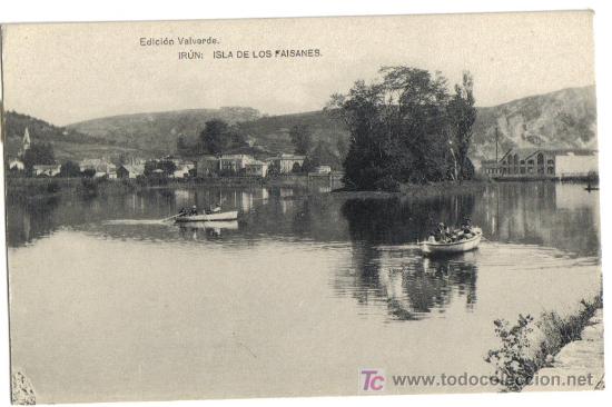 Postales: IRUN, ISLA DE LOS FAISANES,  HAUSER Y MENET - Foto 1