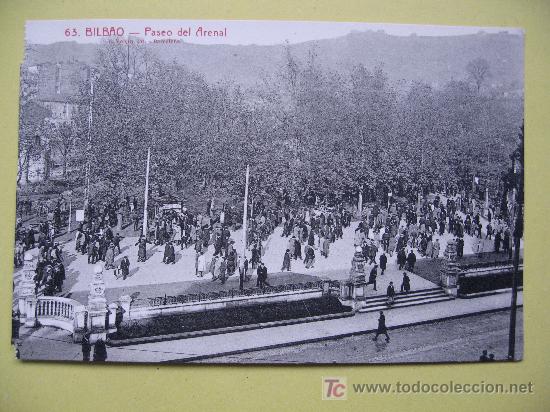 Postales: BILBAO - PASEO DEL ARENAL - SIN CIRCULAR - Foto 1