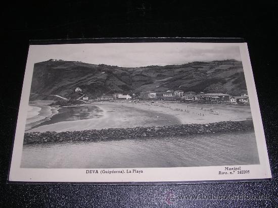 Postales: DEVA. GUIPUZCOA- LA PLAYA. MANIPEL- RTRO. 142205-14X9 CM. - - Foto 1