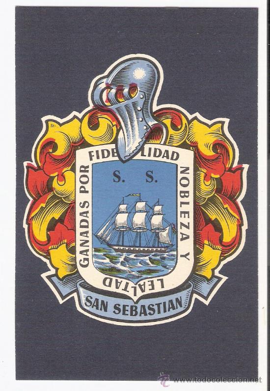 Postkarten: TARJETA POSTAL DE SAN SEBASTIAN. BLASONES DE ESPA&Ntilde;A. COLECCION HERALDICA.
