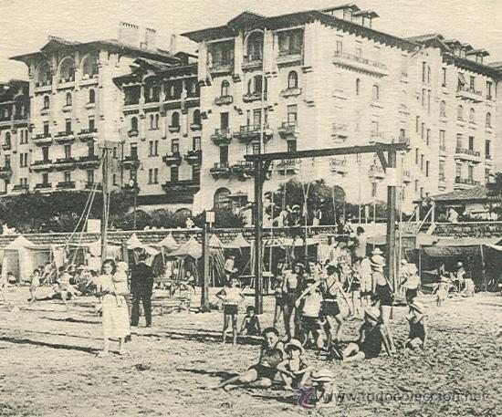 Postales: HENDAYA. LA PLAYA Y EL HOTEL EUSKALDUNA. - Foto 2