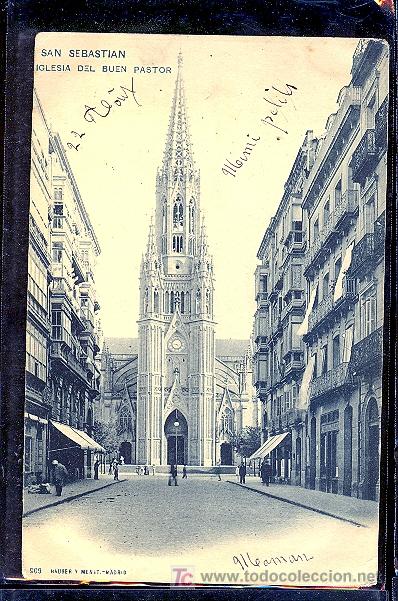 Postkarten: SAN SEBASTIAN. IGLESIA DEL BUEN PASTOR. 605 HAUSER Y MENET.