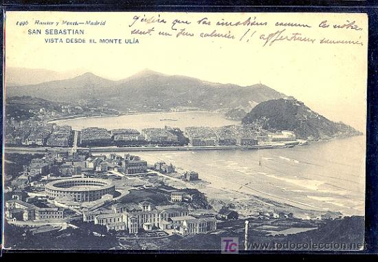 Postais: SAN SEBASTIAN. VISTA DESDE EL MONTE ULIAS. 1496 HAUSER Y MENET.