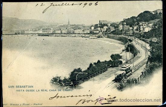 Postkarten: TARJETA POSTAL DE SAN SEBASTIAN,VISTA DESDE LA REAL CASA DE CAMPO HAUSER Y MENET. REVERSO NO DIVID.