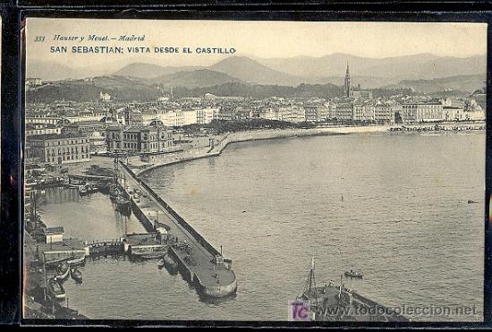 Postkarten: SAN SEBASTIAN. VISTA PARCIAL DESDE EL CASTILLO. 353 HAUSER Y MENET.