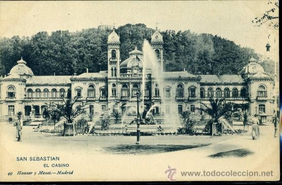 Postkarten: TARJETA POSTAL DE SAN SEBASTIAN, EL CASINO. HAUSER Y MENET. REVERSO NO DIVIDIDO.