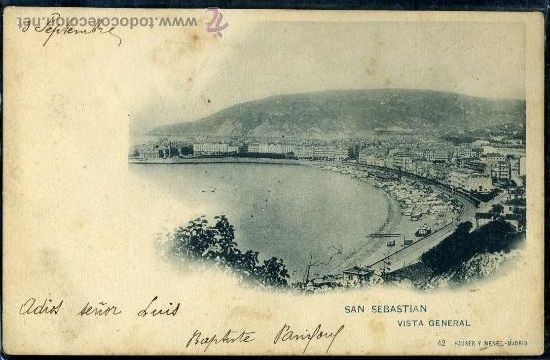 Postkarten: TARJETA POSTAL DE SAN SEBASTIAN,VISTA GENERAL.HAUSER Y MENET. REVERSO NO DIVIDIDO