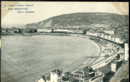 Postkarten: TARJETA POSTAL DE SAN SEBASTIAN .VISTA GENERAL. HAUSER Y MENET REVERSO. NO DIVIDIDO