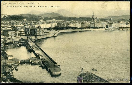Postkarten: TARJETA POSTAL DE SAN SEBASTIAN,VISTA DESDE EL CASTILLO. HAUSER Y MENET REVERSO NO DIVIDIDO.