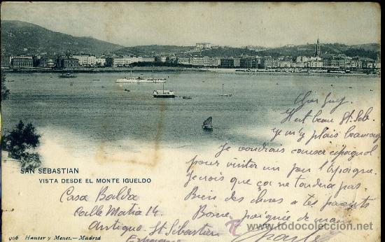 Postkarten: TARJETA POSTAL DE SAN SEBASTIAN, VISTA DESDE EL MONTE IGUELDO. HAUSER Y MENET REVERSO NO DIVIDIDO