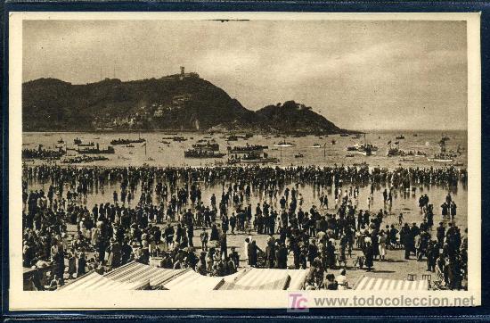 Postales: SAN SEBASTIAN : Hauser y Menet - La Concha en Dia de Regatas