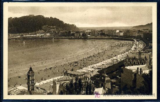 Cartoline: SAN SEBASTIAN : Hauser y Menet - Vista General de la Playa