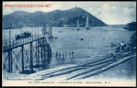 Postais: TARJETA POSTAL DE SAN SEBASTIAN N&ordm;125-ENTRADA DE LA BAHIA,MONTE IGUELDO, PHOTOTY. MARCEL DELBOY,BORD