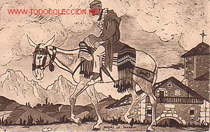 Postcards: TARJETA POSTAL DEL PAIS VASCO ESPA&Ntilde;OL. N&ordm;250. LA VUELTA. SEGUN UNA ACUARELA DE JACQUES LE TANNEUR.