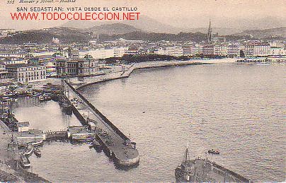 Postkarten: TARJETA POSTAL DE SAN SEBASTIAN. VISTA DESDE EL CASTILLO.