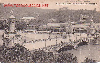 Postcards: TARJETA POSTAL DE SAN SEBASTIAN. PUENTE DE MARIA CRISTINA.