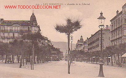 Postais: TARJETA POSTAL ANTIGUA DE SAN SEBASTIAN. N&ordm; 352. - AVENIDA DE LA LIBERTAD.