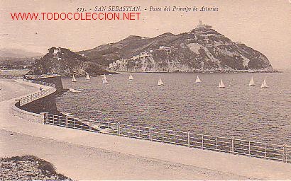 Postais: TARJETA POSTAL ANTIGUA DE SAN SEBASTIAN. N&ordm; 375. - PASEO DEL PRINCIPE DE ASTURIAS.