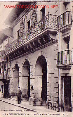 Postcards: TARJETA POSTAL DE FUENTERRABIA N&ordm;153.-ARCOS DE LA CASA CONSISTORIAL-.
