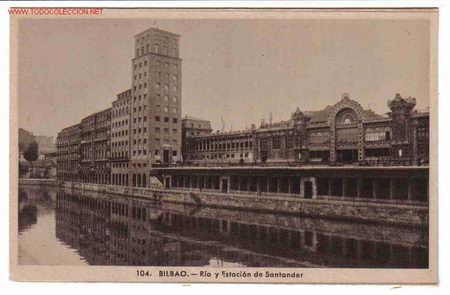 Postales: BILBAO RIA Y ESTACION DE SANTANDER - Foto 1
