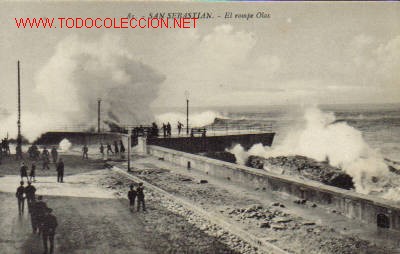 Postcards: TARJETA POSTAL ANTIGUA DE SAN SEBASTIAN N&ordm;85 - EL ROMPE OLAS