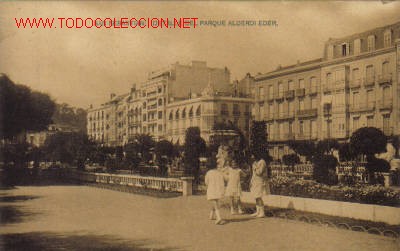 Postcards: TARJETA POSTAL ANTIGUA DE SAN SEBASTIAN - DETALLE DEL PARQUE ALDERDI EDER