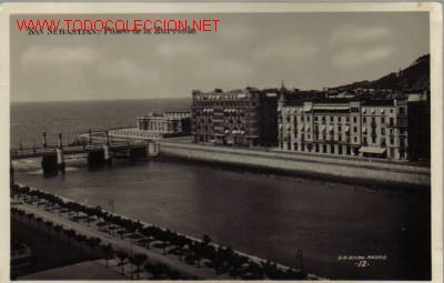 Postais: TARJETA POSTAL ANTIGUA DE SAN SEBASTIAN - PASEO DE LA ZURRIOLA