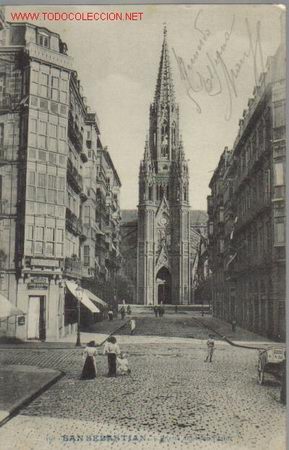 Postais: TARJETA POSTAL ANTIGUA DE SAN SEBASTIAN N&ordm; 19 - IGLESIA DEL BUEN PASTOR