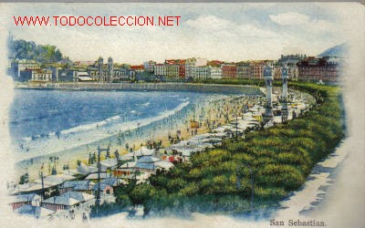 Postais: TARJETA POSTAL ANTIGUA DE SAN SEBASTIAN N&ordm;10 - PASEO Y PLAYA DE LA CONCHA