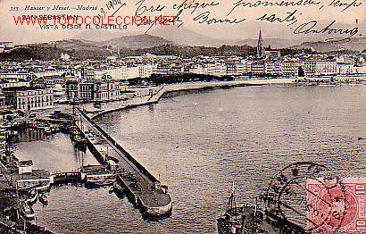 Postcards: TARJETA POSTAL ANTIGUA DE SAN SEBASTIAN. VISTA DESDE EL CASTILLO.