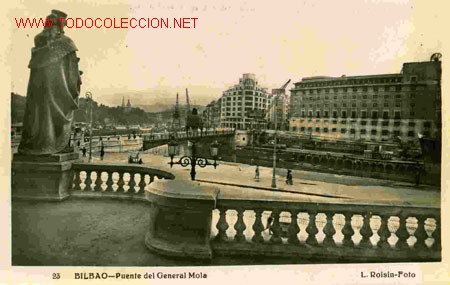 Postales: BILBAO, PUENTE DEL GENERAL MOLA - Foto 1