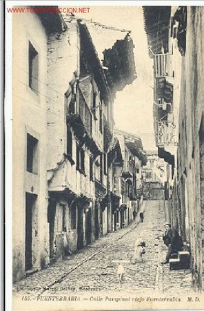 Postais: TARJETA POSTAL DE FUENTERRABIA. CALLE PAMPINOT VIEJO FUENTERRABIA MARCEL DELBOY
