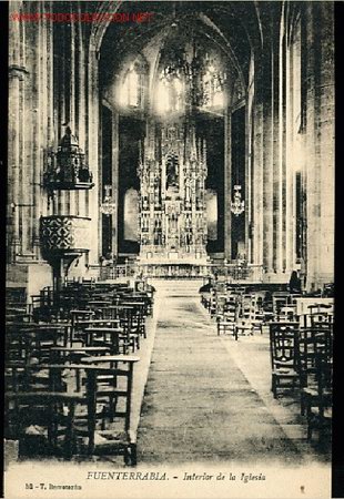 Postales: TARJETA POSTAL DE FUENTERRABIA- INTERIOR DE LA IGLESIA