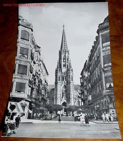 Postcards: ANTIGUA FOTO POSTAL DE SAN SEBASTIAN . LA CATEDRAL - MANIPEL  - CIRCULADA .  1960