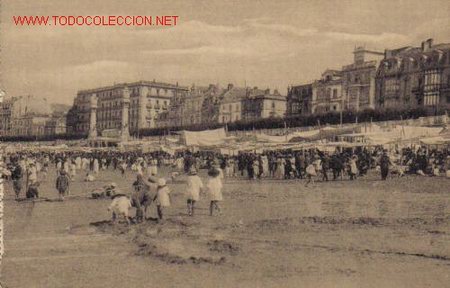 Postais: TARJETA POSTAL DE SAN SEBASTIAN N&ordm;12. LA PLAYA EN LA HORA DEL BA&Ntilde;O.