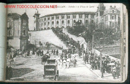 Postcards: TARJETA POSTAL N&ordm; 72 DE SAN SEBASTIAN - SUBIDA DE LA PLAZA DE TOROS