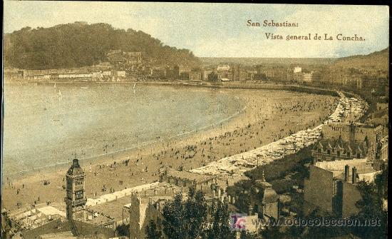 Cartes Postales: TARJETA POSTAL DE SAN SEBASTIAN, VISTA GENERAL DE LA CONCHA. FOTOTIPIA DE HAUSER Y MENET