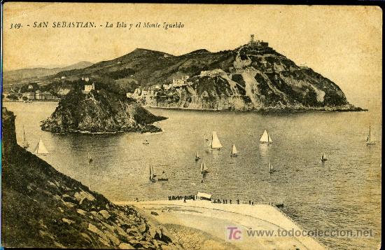 Cartes Postales: TARJETA POSTAL DE SAN SEBASTIAN, LA ISLA Y EL MONTE IGUELDO. FOTO. EDIT. G. G. GALARZA