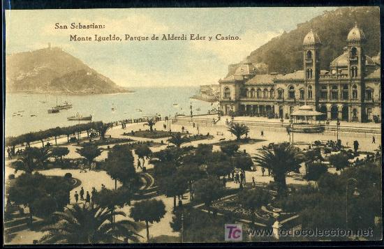 Cartes Postales: TARJETA POSTAL DE SAN SEBASTIAN, MONTE IGUELDO, PARQUE DE ALDERDI EDER Y CASINO FOTOTIPIA H. Y M.