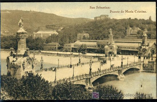 Postales: TARJETA POSTAL DE SAN SEBASTIAN, PUENTE DE MARIA CRISTINA