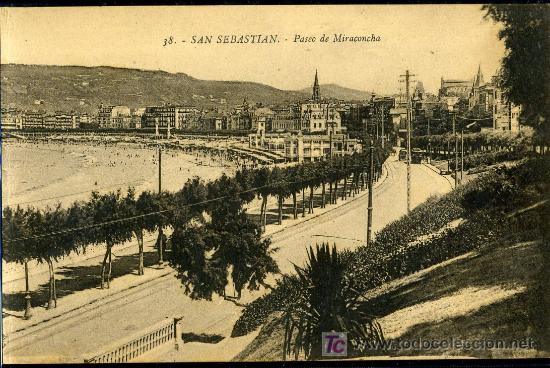 Postales: TARJETA POSTAL DE SAN SEBASTIAN, PASEO DE MIRACONCHA. FOT. EEDIT. G.G. GALARZA