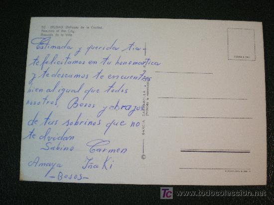 Postales: POSTAL DE BILBAO  - BELLEZAS DE LA CIUDAD - Foto 2
