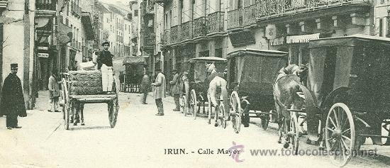 Postales: IRUN. CALLE MAYOR. CIRCULADA EN 1908. - Foto 2