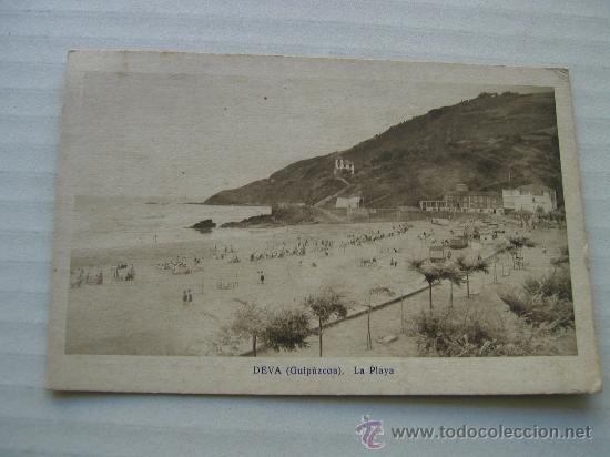 Postales: DEVA GUIPUZCOA  LA PLAYA tama&ntilde;o 14X9 Cms - Foto 1