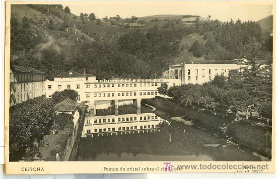 Postais: TARJETA POSTAL DE CESTONA. GUIPUZCOA. PUETE DE CRISTAL SOBRE EL RIO UROLA. ED. MANIPEL