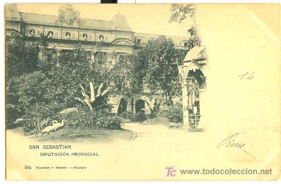 Postales: TARJETA POSTAL DE SAN SEBASTIAN. DIPUTACION PROVINCIAL. HAUSER Y MENET