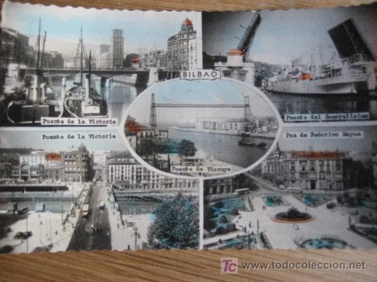 Postales: Bilbao. Postal multivistas. Ed. Darvi Circulada 1950 - Foto 1