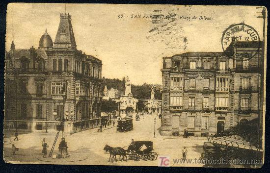 Postales: SAN SEBASTIAN : Gregorio G. Galerza N&ordm; 98 - Plaza de Bilbao