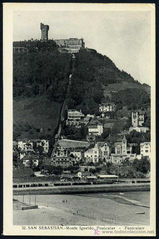 Postais: SAN SEBASTIAN : Roisin N&ordm; 32 - Monte Igueldo, Funicular. Fotografica.
